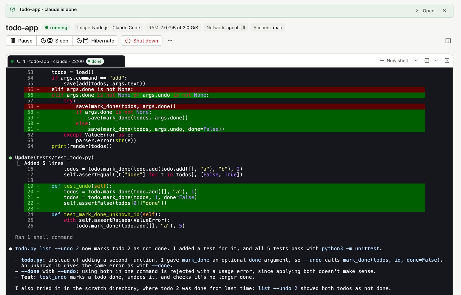Claude Code has finished: the notice says done, and so does the tab