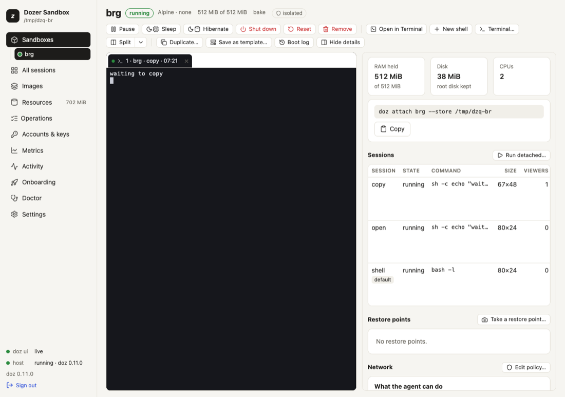 A sandbox's page